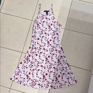 White and floral skater dress